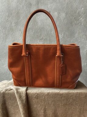Vintage Y2K Coach Hamptons Saddle Tan Leather Satchel Bag 7586 - Excellent